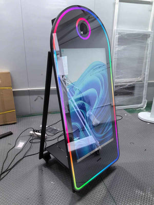 Custom Package - 65” Curved Magic Mirror Photobooth Panel with Flight Case & All Accessories