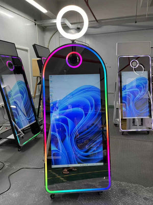 Custom Package - 65” Curved Magic Mirror Photobooth Panel with Flight Case & All Accessories