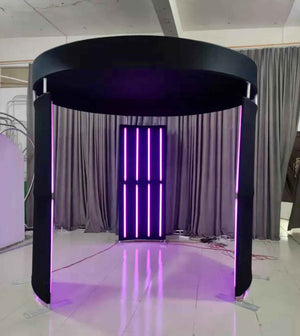 3 Piece LED Photo Booth Enclosure | 24 RGB Lights + Logo