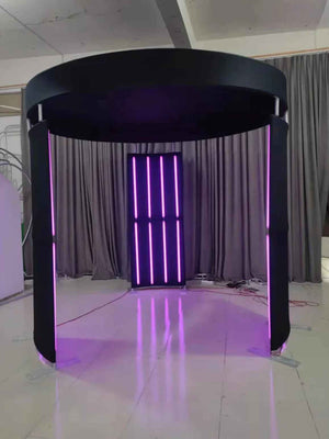 3 Piece LED Photo Booth Enclosure | 24 RGB Lights + Logo