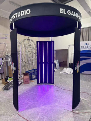 3 Piece LED Photo Booth Enclosure | 24 RGB Lights + Logo