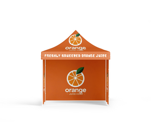 3m x 3m Custom Marquee | Full Walls + Roof + Flags + Table