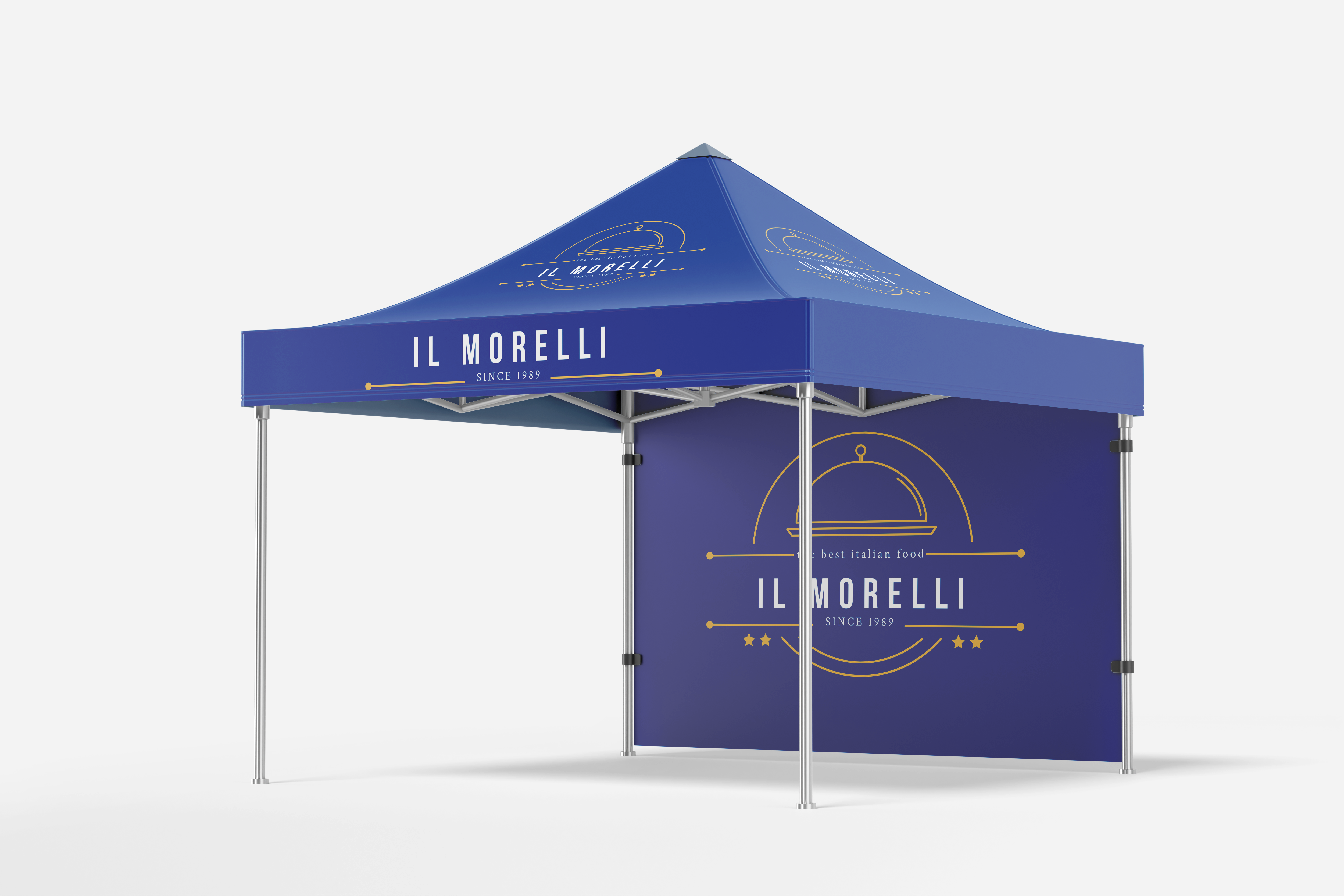 3m x 3m Custom Marquee | Back + Roof Kit + Flags + Table