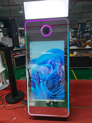 SWE Delivery - Full Package Magic Mirror Booth 70", Case, Accessories & Canon 2000D DSLR & Printer