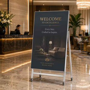 Indoor P1.86 GOB LED Digital A-Frame Advertising Display 640 x 960mm - Mobile Smart LED Poster Board with Cloud & App Control