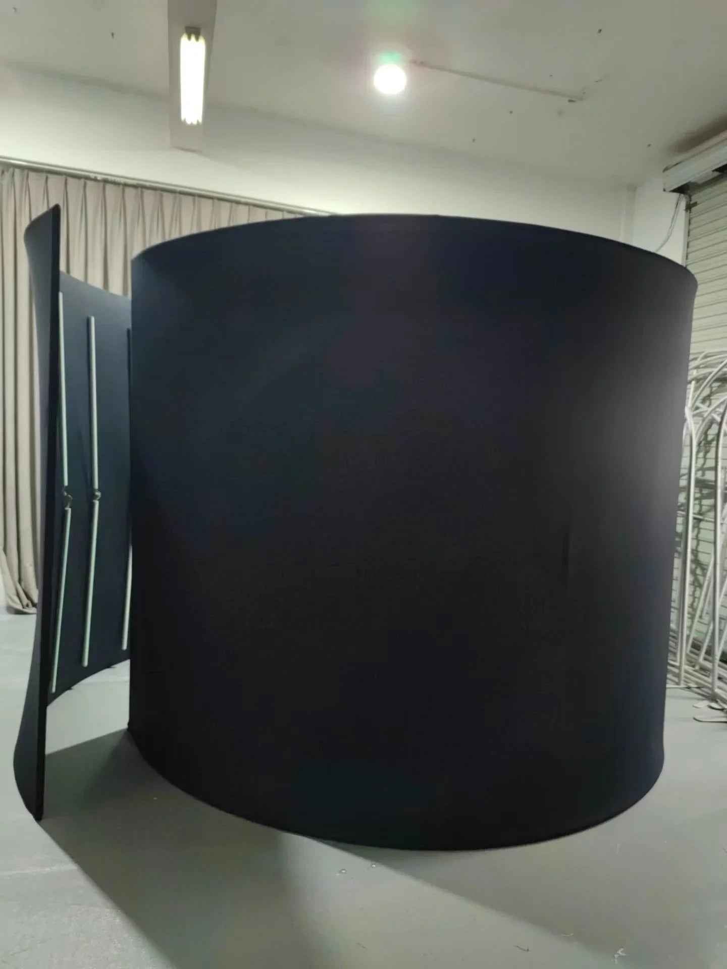 Spiral 360 LED Photo Booth Enclosure | 32 RGB Lights + Logo