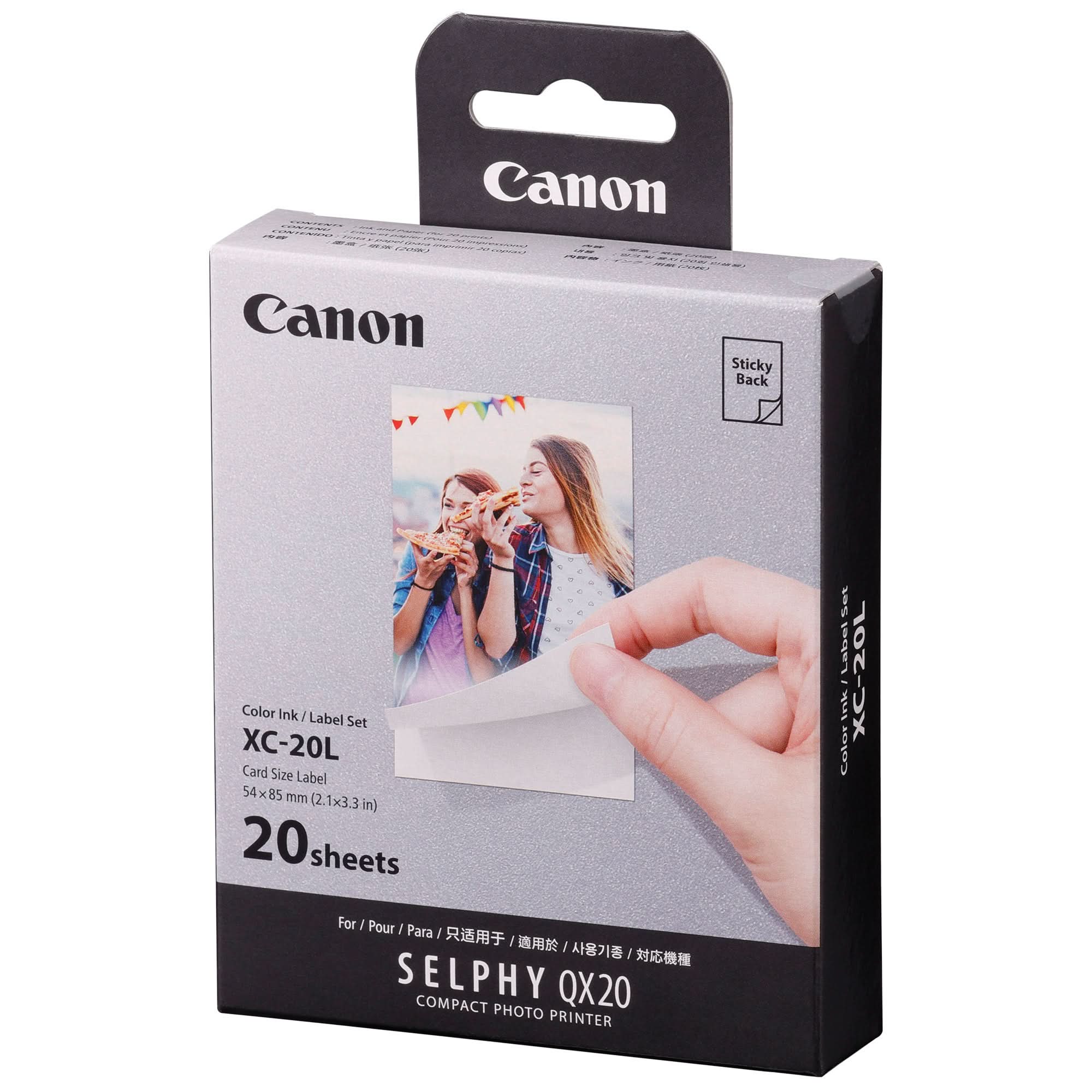 Canon XC-20L 54 x 85mm Card Size Photo Paper for QX20 Printer - Pack of 20 - Dhanditech
