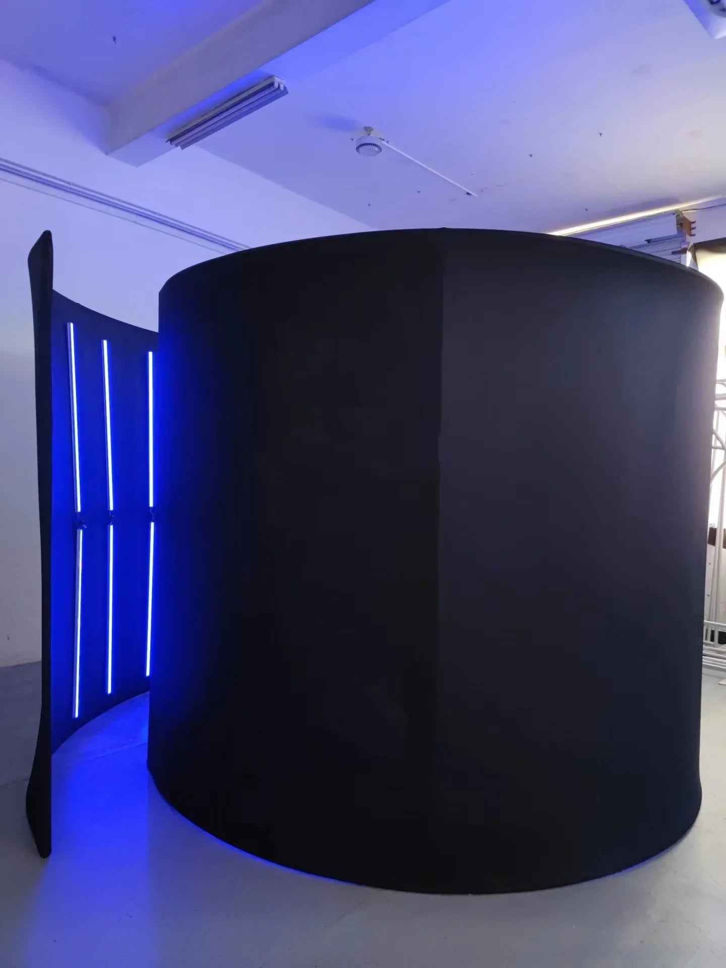 Spiral 360 LED Photo Booth Enclosure | 32 RGB Lights + Logo