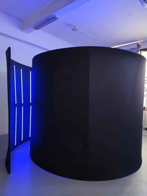 Spiral 360 LED Photo Booth Enclosure | 32 RGB Lights + Logo