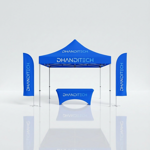 3m x 3m Custom Printed Marquee | Complete Kit + Flags + Table - Dhanditech