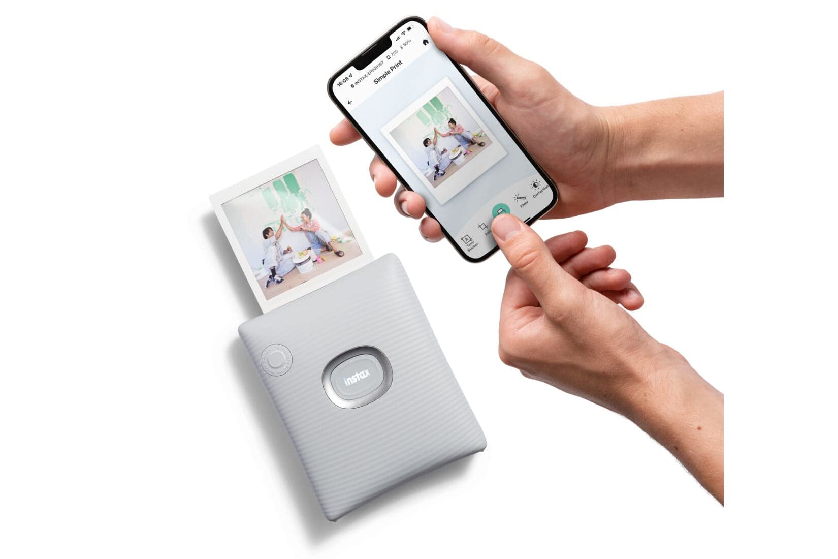 Fujifilm Instax PAL Digital Camera with Square Link Printer Bundle - White - Dhanditech