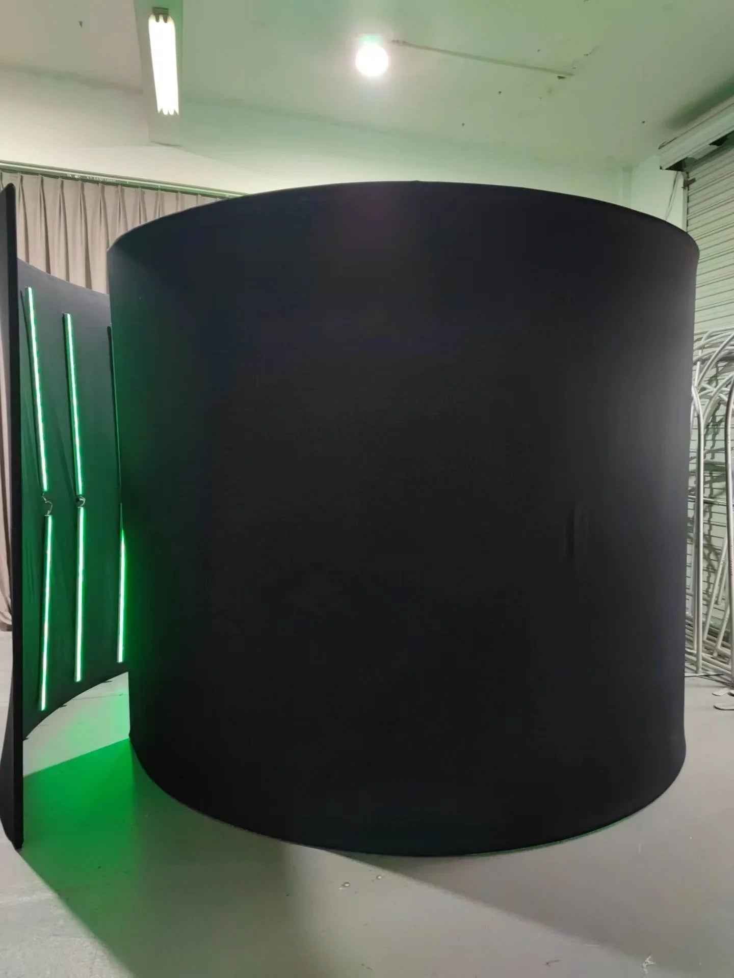 Spiral 360 LED Photo Booth Enclosure | 32 RGB Lights + Logo