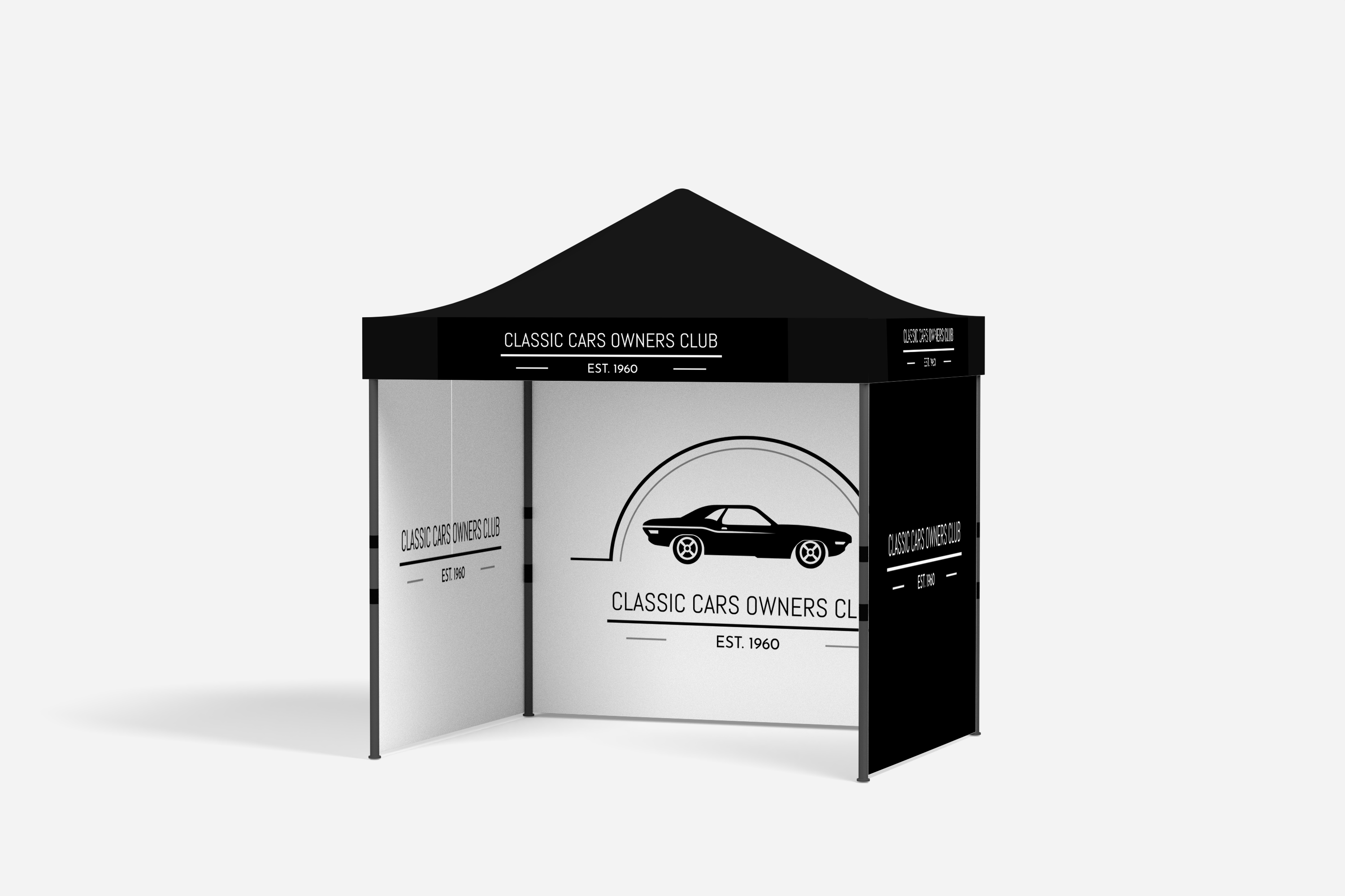 Commercial Gazebo with Custom Print - All Sides 3m x 3m